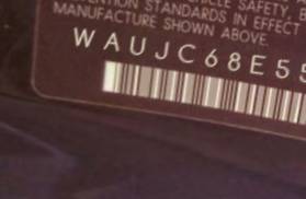 VIN prefix WAUJC68E55A0