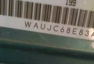 VIN prefix WAUJC68E83A1