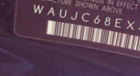 VIN prefix WAUJC68EX4A0