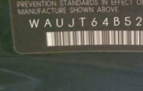 VIN prefix WAUJT64B52N0