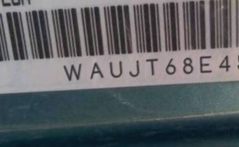 VIN prefix WAUJT68E45A1