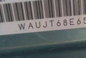 VIN prefix WAUJT68E65A1
