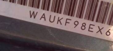 VIN prefix WAUKF98EX6A0