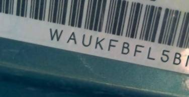 VIN prefix WAUKFBFL5BN0