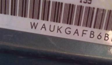 VIN prefix WAUKGAFB6BN0