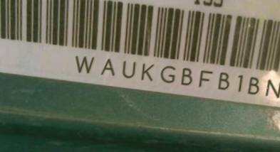 VIN prefix WAUKGBFB1BN0