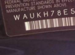 VIN prefix WAUKH78E56A1
