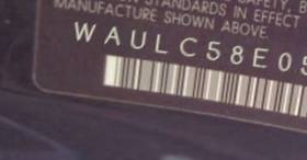 VIN prefix WAULC58E05A0