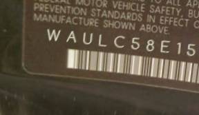 VIN prefix WAULC58E15A0
