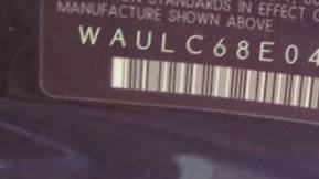 VIN prefix WAULC68E04A0