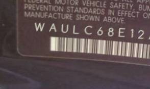 VIN prefix WAULC68E12A0