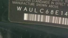 VIN prefix WAULC68E14A2