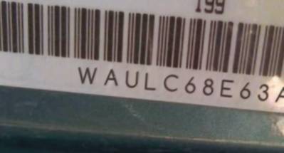 VIN prefix WAULC68E63A3