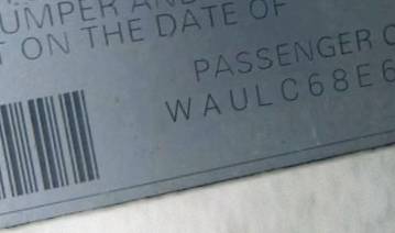 VIN prefix WAULC68E64A0