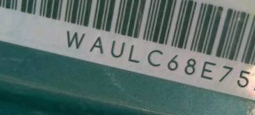 VIN prefix WAULC68E75A0