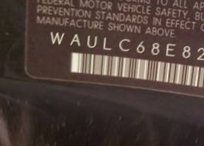 VIN prefix WAULC68E82A3