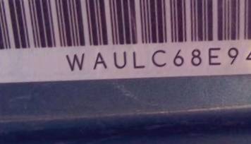 VIN prefix WAULC68E94A0