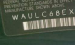 VIN prefix WAULC68EX5A1