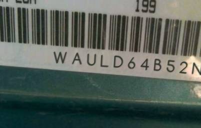 VIN prefix WAULD64B52N1