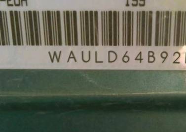 VIN prefix WAULD64B92N1