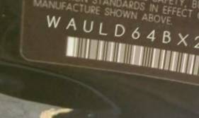 VIN prefix WAULD64BX2N1