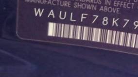 VIN prefix WAULF78K79A1