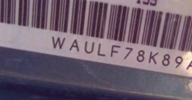 VIN prefix WAULF78K89A1
