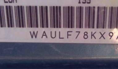VIN prefix WAULF78KX9A1