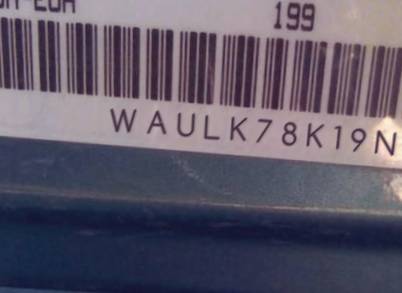 VIN prefix WAULK78K19N0
