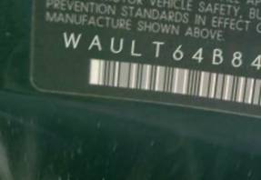 VIN prefix WAULT64B84N0