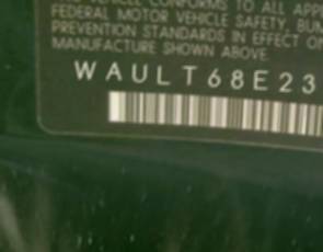 VIN prefix WAULT68E23A2