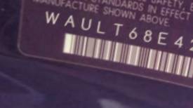 VIN prefix WAULT68E42A2