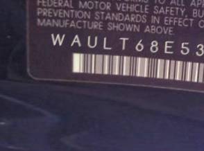 VIN prefix WAULT68E53A4