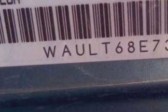 VIN prefix WAULT68E73A1
