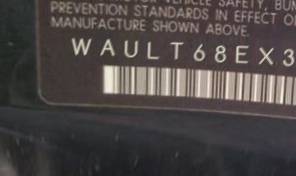 VIN prefix WAULT68EX3A3