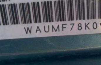 VIN prefix WAUMF78K09A0