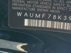 VIN prefix WAUMF78K39N0