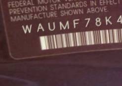 VIN prefix WAUMF78K49A1