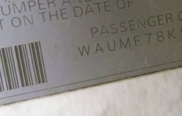 VIN prefix WAUMF78K59A0