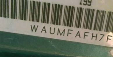VIN prefix WAUMFAFH7FN0