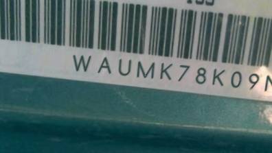 VIN prefix WAUMK78K09N0