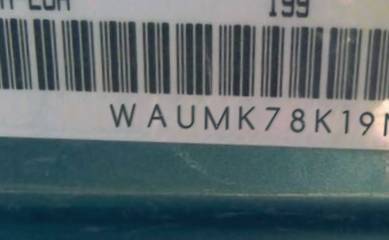 VIN prefix WAUMK78K19N0