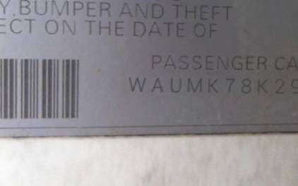 VIN prefix WAUMK78K29N0