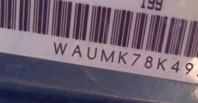 VIN prefix WAUMK78K49A1