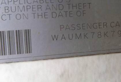 VIN prefix WAUMK78K79N0