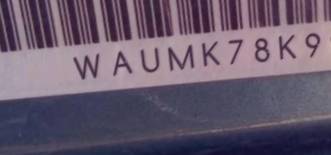 VIN prefix WAUMK78K99N0