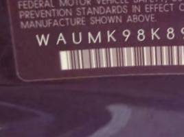 VIN prefix WAUMK98K89N0