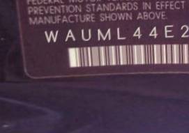 VIN prefix WAUML44E26N0