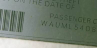 VIN prefix WAUML54D81N0