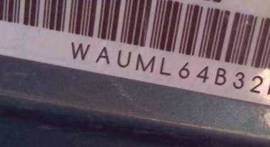 VIN prefix WAUML64B32N0